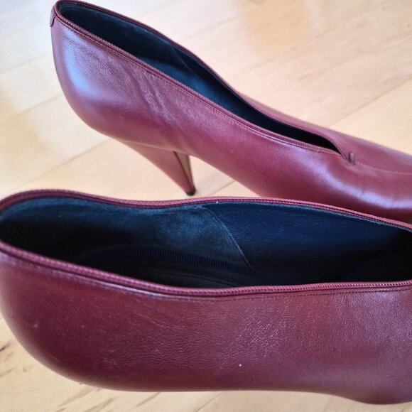 Celine Burgundy Pumps Sz 40 - Picture 3 of 10